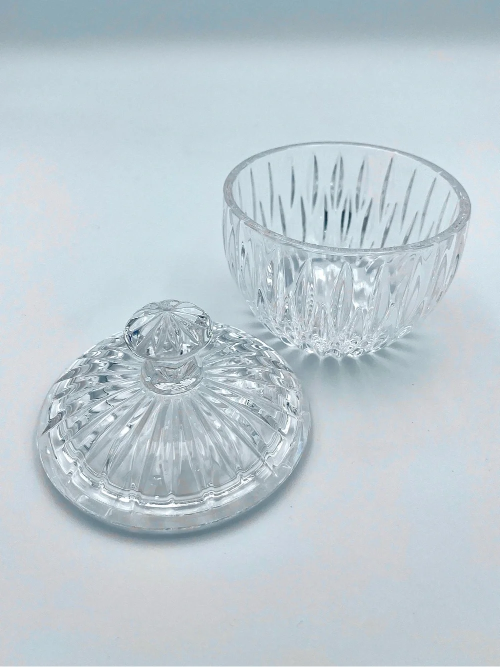 VTG Princess House Royal Highlights Lead Crystal Set Creamer, Sugar Bowl w Lid
